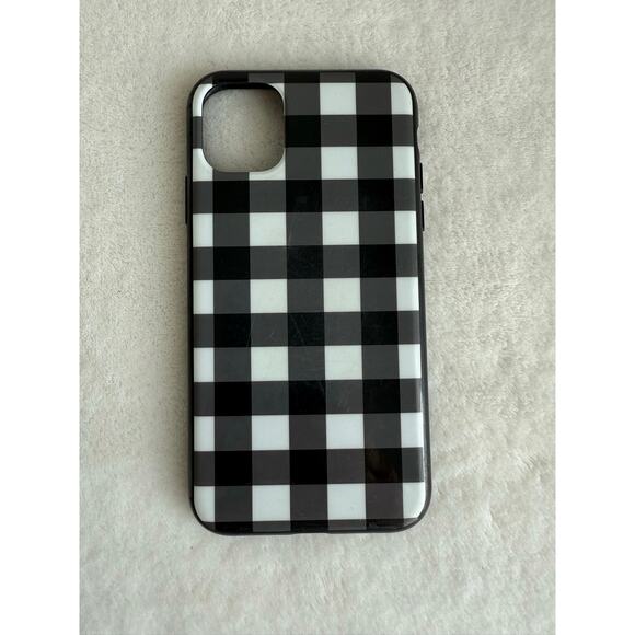Casely 11 Pro iPhone Case Black White Plaid Fall Holiday Accent‎ Accessory - Picture 1 of 6